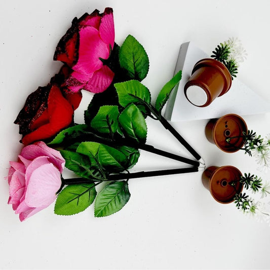 BlossomScribe Valentine Rose Flowerpot Pen