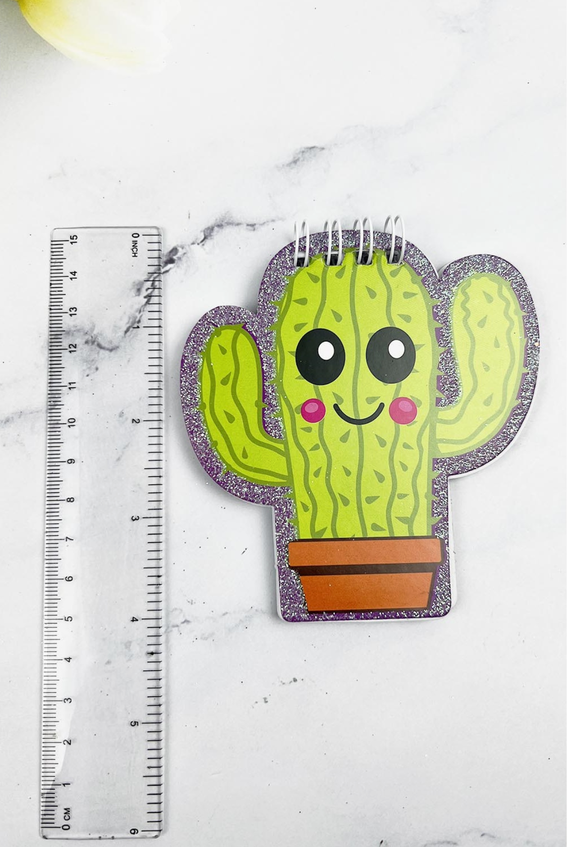Desert Sparkle Cactus Mini Glitter Notebook
