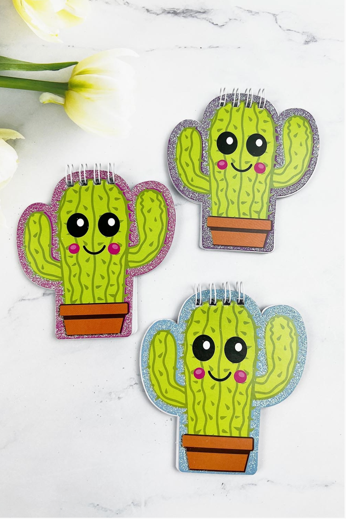 Desert Sparkle Cactus Mini Glitter Notebook